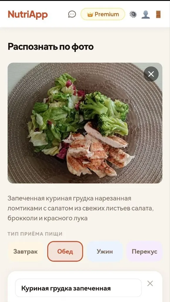 Распознавание блюда по фото — NutriApp